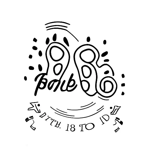 baby footprint with name and date of birth  tattoo design idea