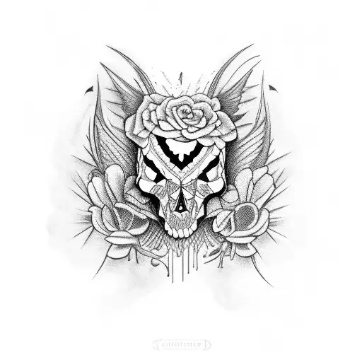 cuervo alas abiertas  tattoo design idea