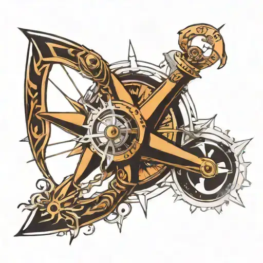 Can you design me a triathlon tattoo with a compass on my leg? tattoo design idea