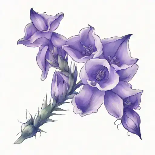 sleek minimal line art foxglove tattoo design idea
