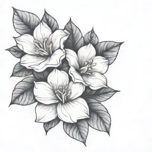 delicate gardenias with no leaves tattoo design idea