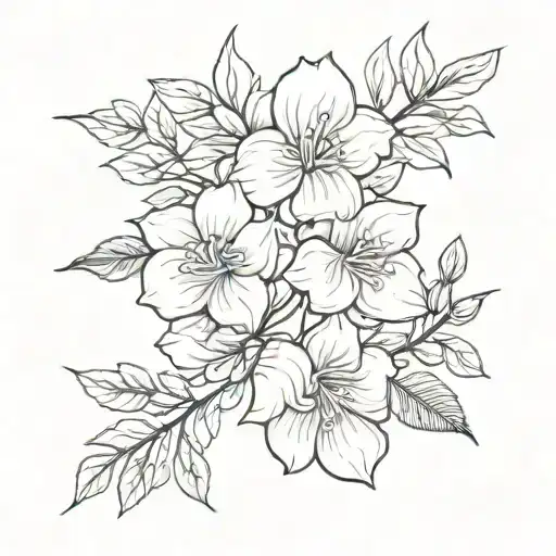 a single branch of gardenias in a vertical line tattoo design idea
