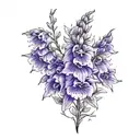 sleek minimal line art foxglove tattoo design idea