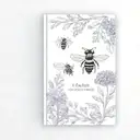 notebook cover with bees and lavender with the words "I am prosperity" in the middle tattoo design idea