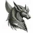 Anubis and basted eye of ra tattoo design idea