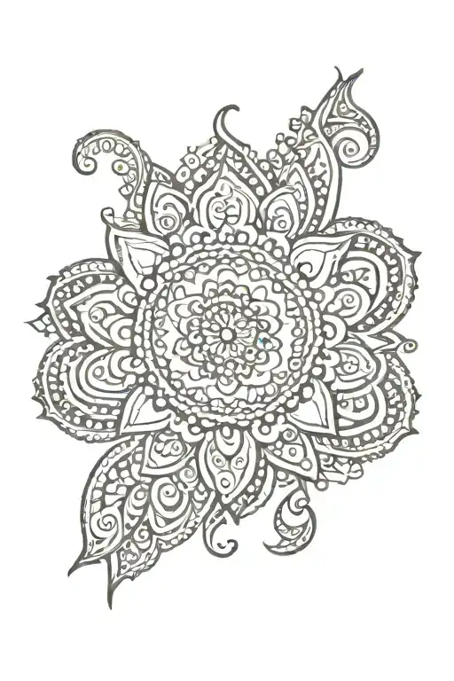 henna inspired patterns tattoo design idea