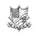 Ecuador flag shield  tattoo design idea