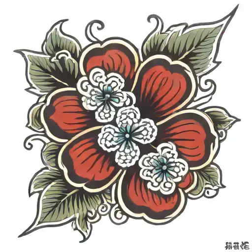 five leaf clover tattoo design idea