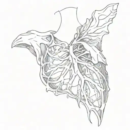 collapsed right lung, broken left collar bone tattoo design idea
