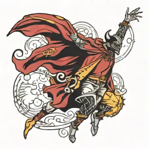  "Life is just a leap of faith. So spread your arms, hold your breath and always trust your cape" tattoo design idea