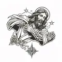 jesus x Then Afther that never give up tattoo design idea