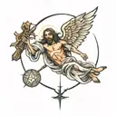 jesus x Then Afther that never give up tattoo design idea
