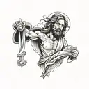 jesus x Then Afther that never give up tattoo design idea