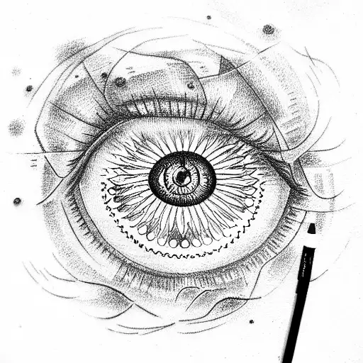 eye in triangle tattoo design idea