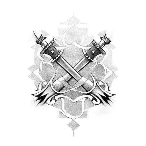  medieval weapon tattoo design idea