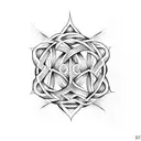 An intricate Celtic knot design incorporating the words 'Never give up' tattoo design idea