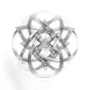 An intricate Celtic knot design incorporating the words 'Never give up' tattoo design idea