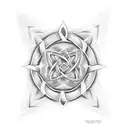 An intricate Celtic knot design incorporating the words 'Never give up' tattoo design idea