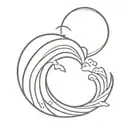 hawaiian style waves and sun tattoo tattoo design idea