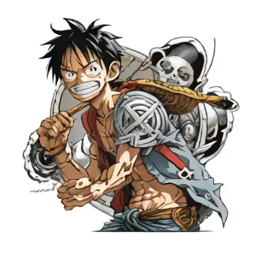 luffy one piece tattoo design idea