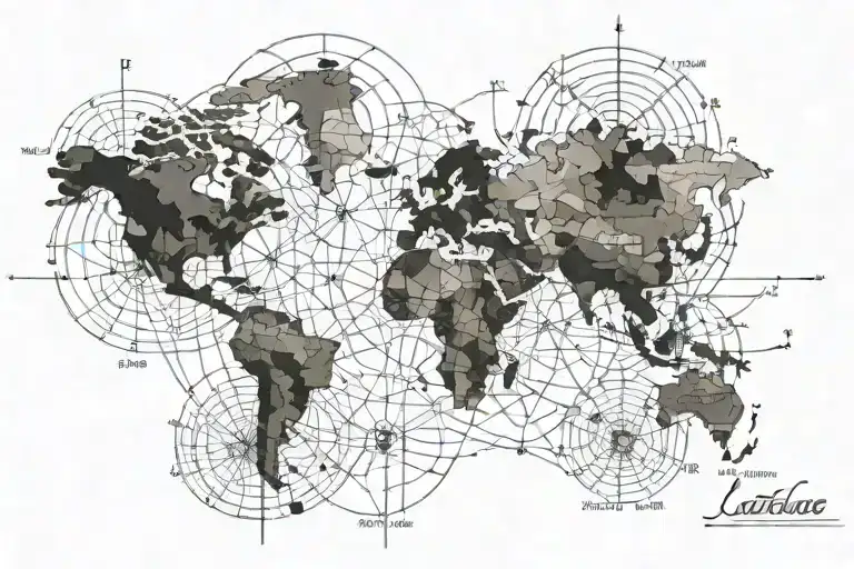 latitude longitude tattoo design idea