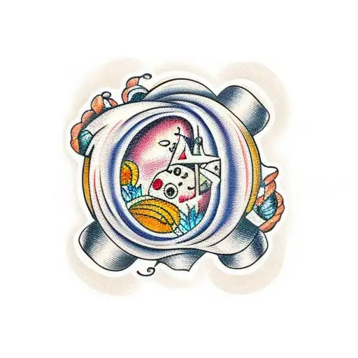 conchas com mar tattoo design idea