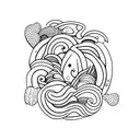 conchas com mar tattoo design idea