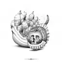 conchas com mar tattoo design idea