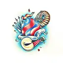 conchas com mar tattoo design idea