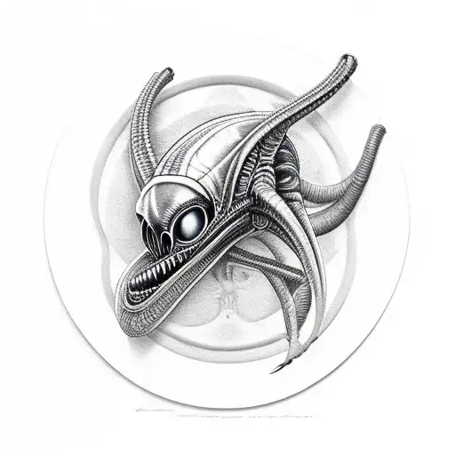 alien and predator tattoo design idea