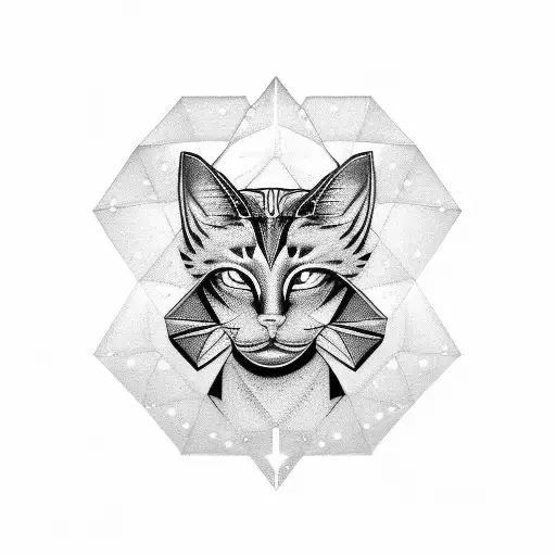 bastet god vertical diamonds wrist tattoo design idea