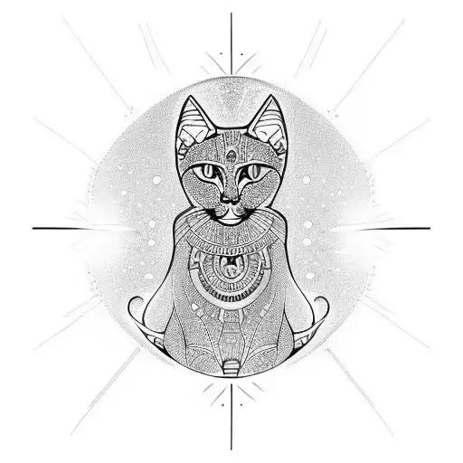 bastet god vertical diamonds tattoo design idea