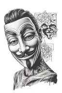 anonymous mask tattoo design idea