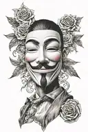 anonymous mask tattoo design idea