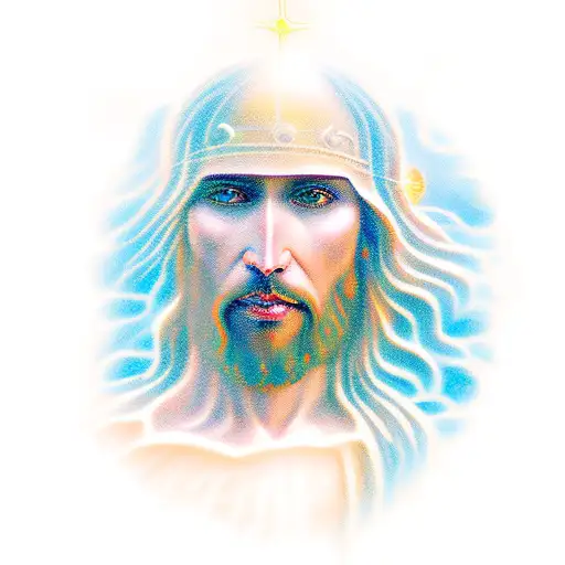 river jesus tattoo design idea