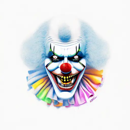 killer clown tattoo design idea