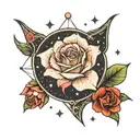 rose taurus constellation tattoo design idea