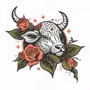 rose taurus constellation tattoo design idea