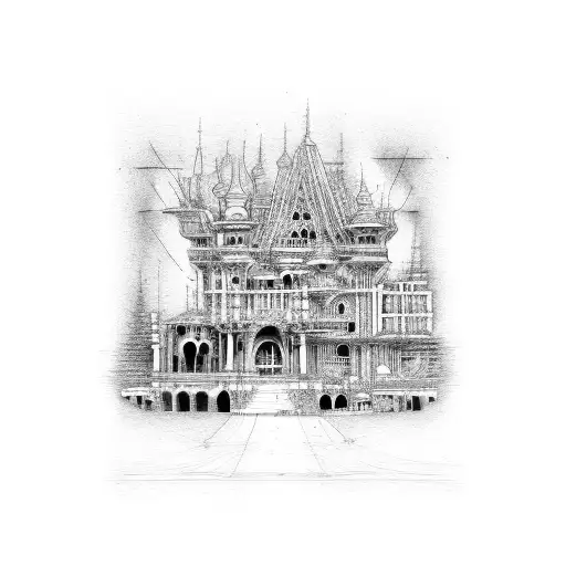 architecture and construction tattoo design idea