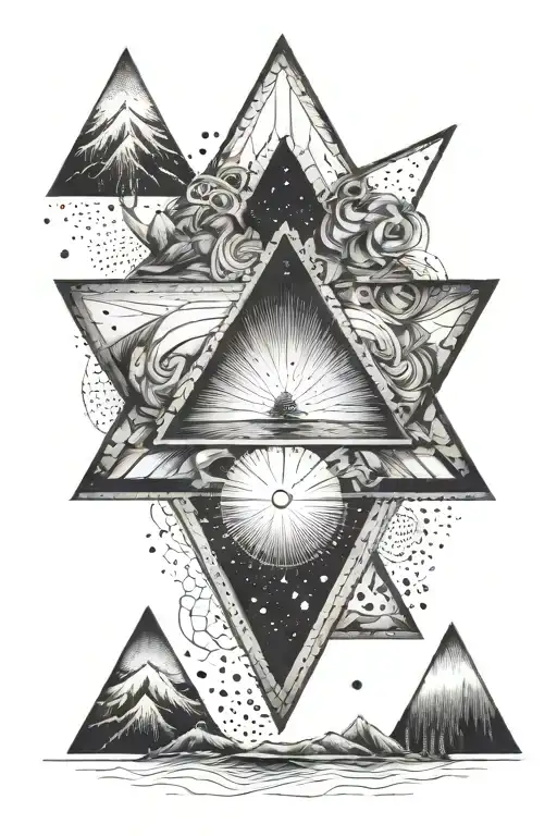 In the form of a triangle, I am my mother, my brother, and the difficulties I went through, the problems and disappointm tattoo design idea