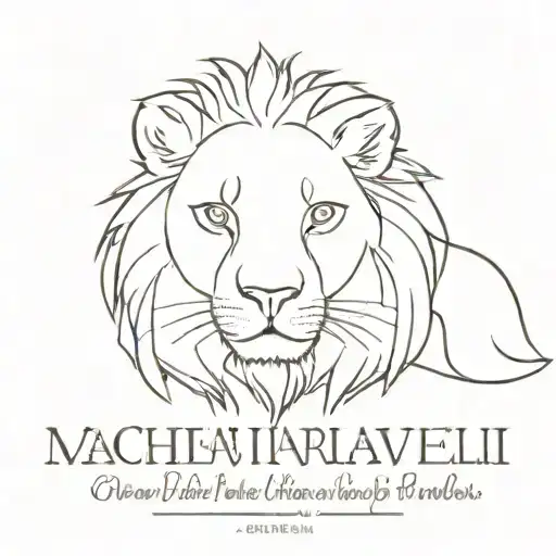 Machiavelli quote "one must be a lion to frighten the wolves, and a fox to spot the snares" tattoo design idea