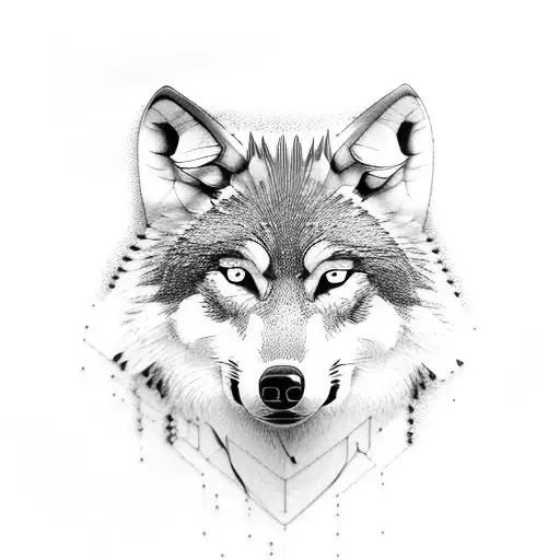 Wolf forest tattoo design idea