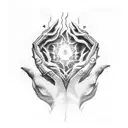 the creation hands tattoo design idea