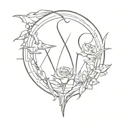 word of ruthless for v line drawing tattoo design idea