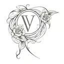 word of ruthless for v line tattoo design idea