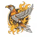 firebird, taking flight, coming out of the flames tattoo design idea