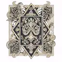 ace card deck surrounded by polynesia arm shoulder tattoo design idea