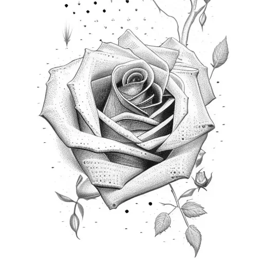 purple rose with the word Heidi in the stem  tattoo design idea