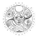 Sun and Moon tattoo design idea