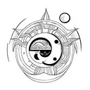 Sun and Moon tattoo design idea